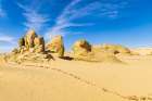 Wadi al Hitan-Faiyum-Egypt Eroded bluff at Wadi el-Hitan paleontological site Art Print